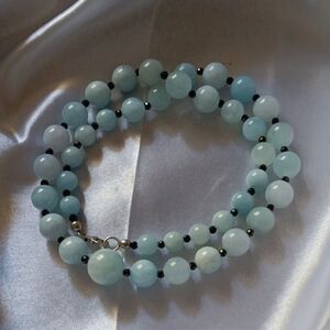 Ankur Treasure Chest Espirito Santo Aquamarine and Thai Black Spinel Necklace